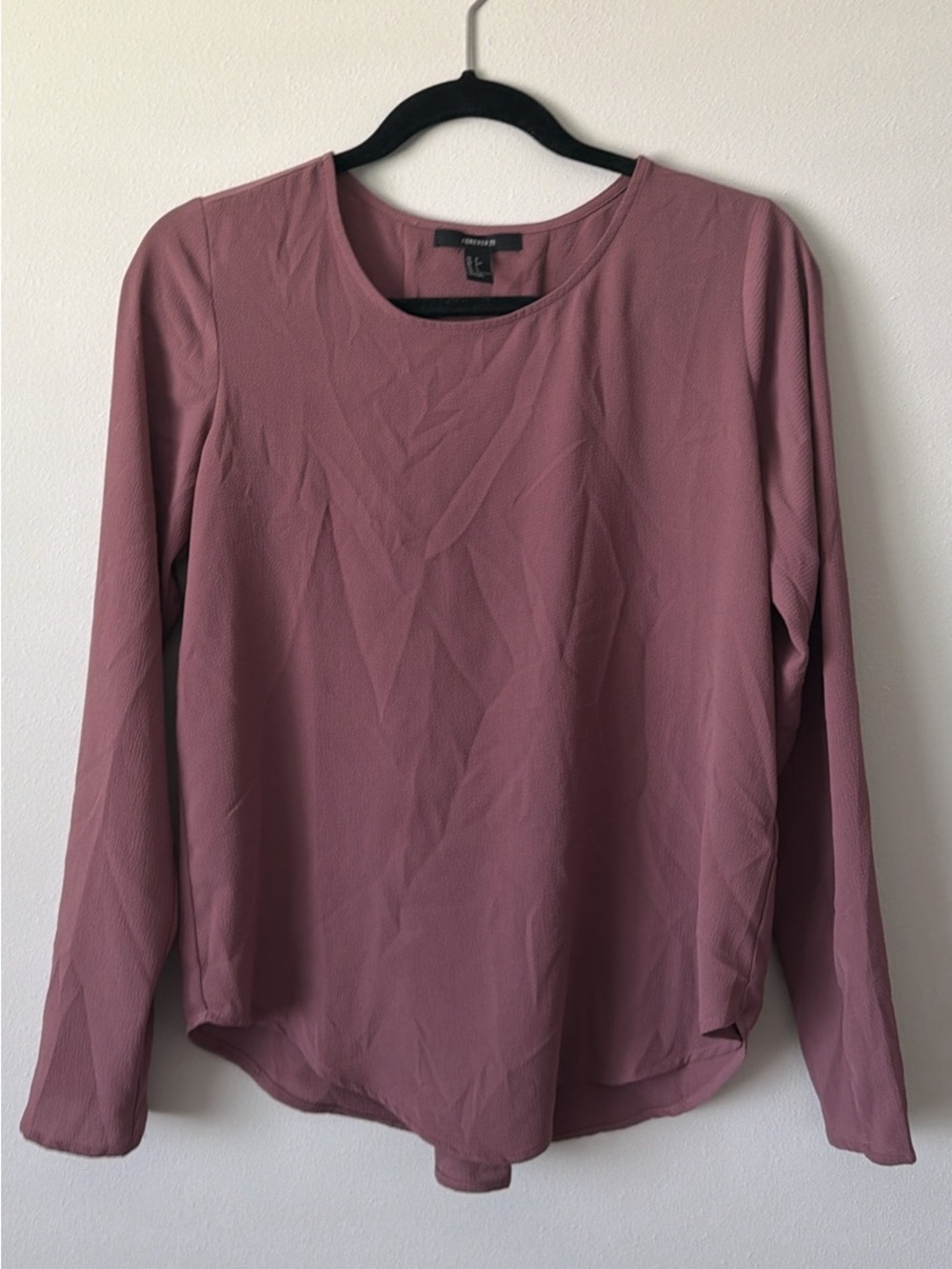 Mauve Long-Sleeve Blouse w/ back tie